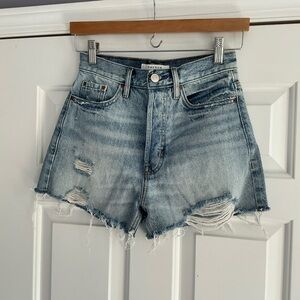 PacSun Ultra High Rise Vintage Wash Distressed Denim Shorts 24